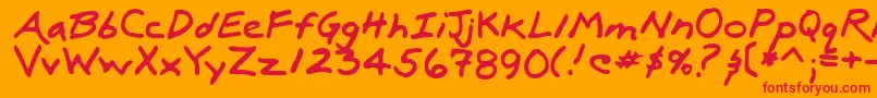LuxRegular Font – Red Fonts on Orange Background