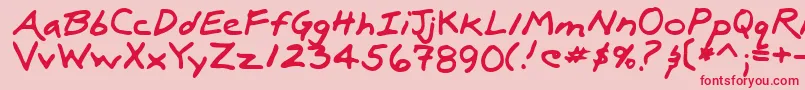 フォントLuxRegular – ピンクの背景に赤い文字