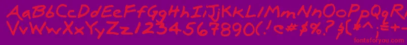 LuxRegular-Schriftart – Rote Schriften auf violettem Hintergrund
