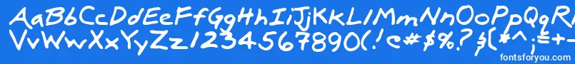 LuxRegular-Schriftart – Weiße Schriften auf blauem Hintergrund