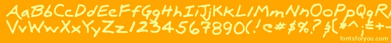 LuxRegular Font – Yellow Fonts on Orange Background