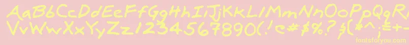 LuxRegular-Schriftart – Gelbe Schriften auf rosa Hintergrund