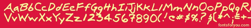 LuxRegular-Schriftart – Gelbe Schriften auf rotem Hintergrund