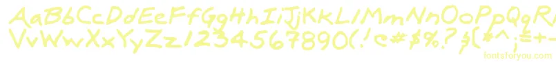 LuxRegular-Schriftart – Gelbe Schriften auf weißem Hintergrund