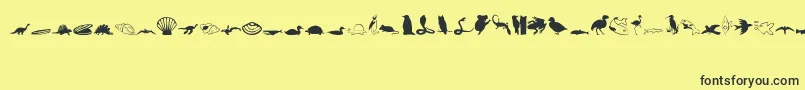 Animals1 Font – Black Fonts on Yellow Background