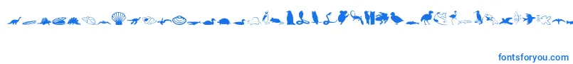 Animals1 Font – Blue Fonts on White Background