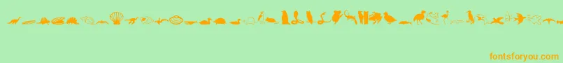 Animals1-Schriftart – Orangefarbene Schriften auf grünem Hintergrund