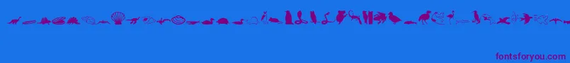 Шрифт Animals1 – фиолетовые шрифты на синем фоне