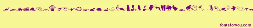 More about Animals1 Font Animals1 Font – Purple Fonts on Yellow Background