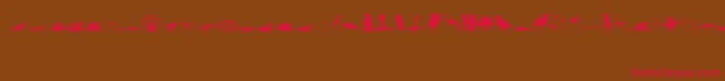 Animals1 Font – Red Fonts on Brown Background