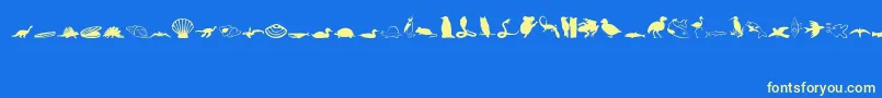 Fonte Animals1 – fontes amarelas em um fundo azul