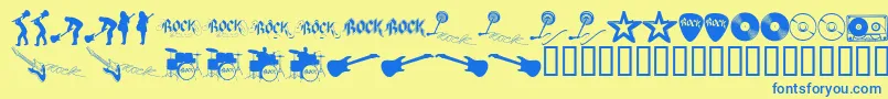 Rocks Font – Blue Fonts on Yellow Background