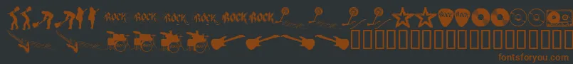 Rocks-Schriftart – Braune Schriften auf schwarzem Hintergrund