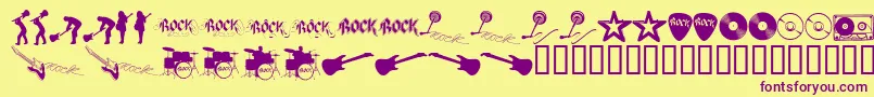 Rocks Font – Purple Fonts on Yellow Background