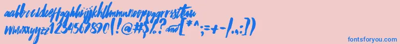 Worthwhile Font – Blue Fonts on Pink Background