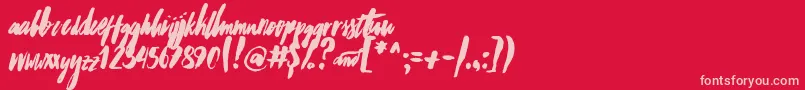 フォントWorthwhile – 赤い背景にピンクのフォント
