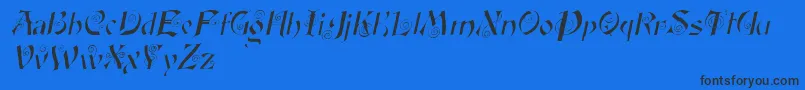 FairyscrolldisplayItalic Font – Black Fonts on Blue Background