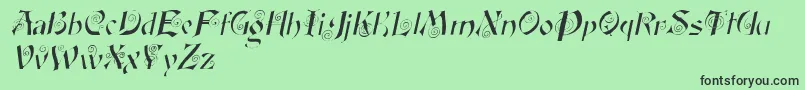 Czcionka FairyscrolldisplayItalic – czarne czcionki na zielonym tle