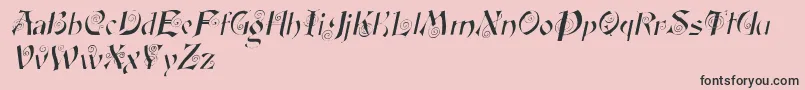 Fonte FairyscrolldisplayItalic – fontes pretas em um fundo rosa