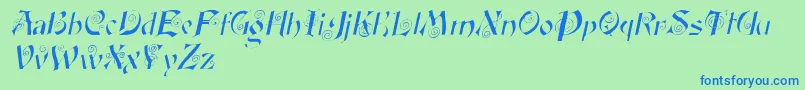 FairyscrolldisplayItalic Font – Blue Fonts on Green Background