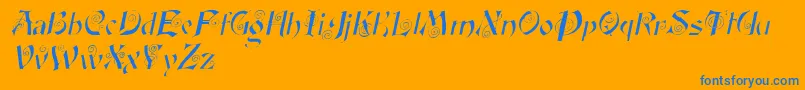 fuente FairyscrolldisplayItalic – Fuentes Azules Sobre Fondo Naranja