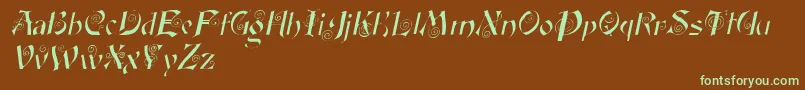 FairyscrolldisplayItalic Font – Green Fonts on Brown Background