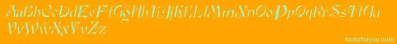 FairyscrolldisplayItalic Font – Green Fonts on Orange Background