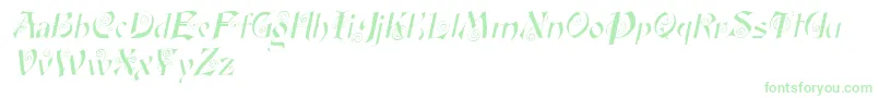 FairyscrolldisplayItalic-Schriftart – Grüne Schriften auf weißem Hintergrund