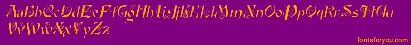 FairyscrolldisplayItalic Font – Orange Fonts on Purple Background