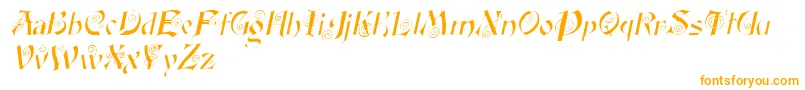 FairyscrolldisplayItalic-Schriftart – Orangefarbene Schriften auf weißem Hintergrund