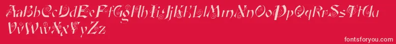 FairyscrolldisplayItalic Font – Pink Fonts on Red Background