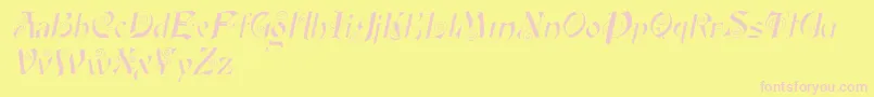 FairyscrolldisplayItalic Font – Pink Fonts on Yellow Background