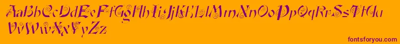 FairyscrolldisplayItalic Font – Purple Fonts on Orange Background