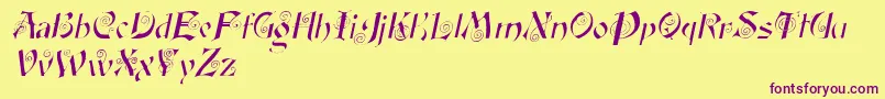 fuente FairyscrolldisplayItalic – Fuentes Moradas Sobre Fondo Amarillo