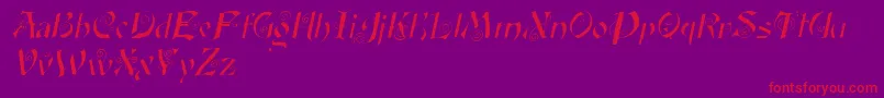 FairyscrolldisplayItalic Font – Red Fonts on Purple Background