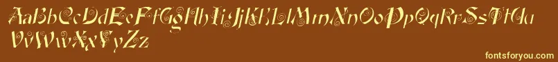 FairyscrolldisplayItalic Font – Yellow Fonts on Brown Background