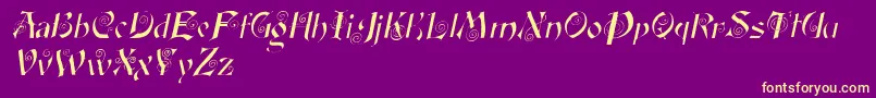 FairyscrolldisplayItalic Font – Yellow Fonts on Purple Background
