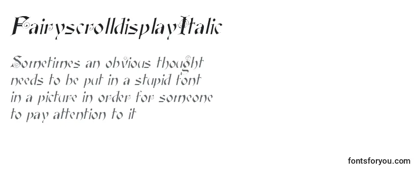 Обзор шрифта FairyscrolldisplayItalic