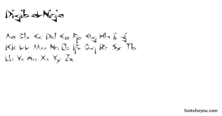 Fuente DigitalNinja - alfabeto, números, caracteres especiales