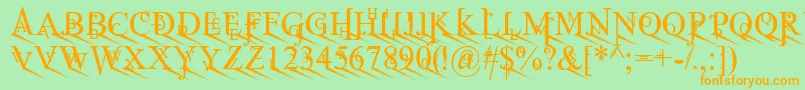 JeanSpliceLorite Font – Orange Fonts on Green Background