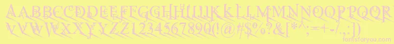 JeanSpliceLorite-Schriftart – Rosa Schriften auf gelbem Hintergrund