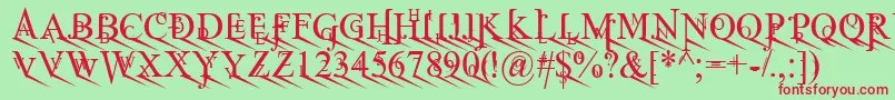 JeanSpliceLorite Font – Red Fonts on Green Background