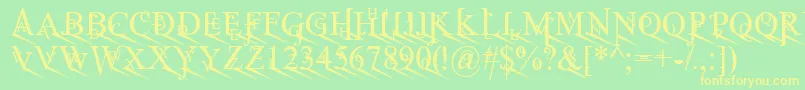 JeanSpliceLorite Font – Yellow Fonts on Green Background