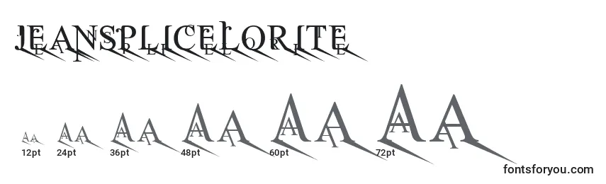 Размеры шрифта JeanSpliceLorite