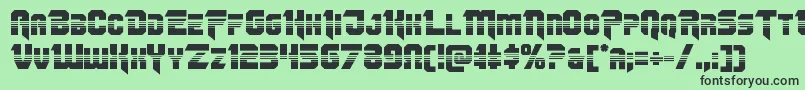 Omegaforcehalf11 Font – Black Fonts on Green Background