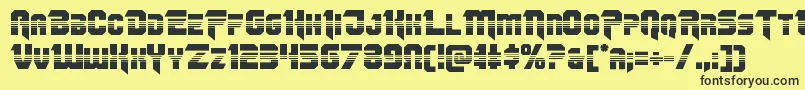 Omegaforcehalf11 Font – Black Fonts on Yellow Background