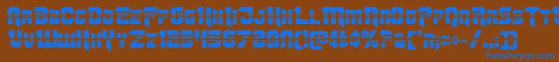 Omegaforcehalf11 Font – Blue Fonts on Brown Background