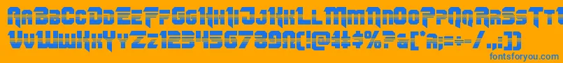Omegaforcehalf11 Font – Blue Fonts on Orange Background