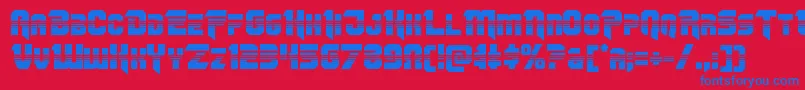 Omegaforcehalf11 Font – Blue Fonts on Red Background