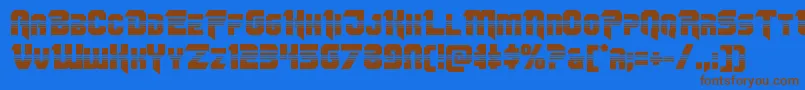 Omegaforcehalf11 Font – Brown Fonts on Blue Background